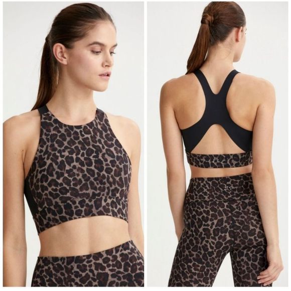 Varley Other - VARLEY Sherman Leopard Print Sports Bra Size Medium